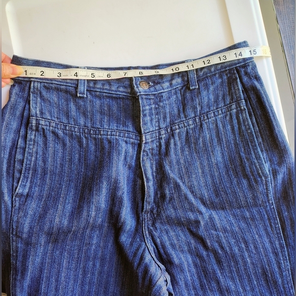 Levi's vintage denim mom jean women's high rise tapered textured striped sz 16. - Picture 8 of 16
